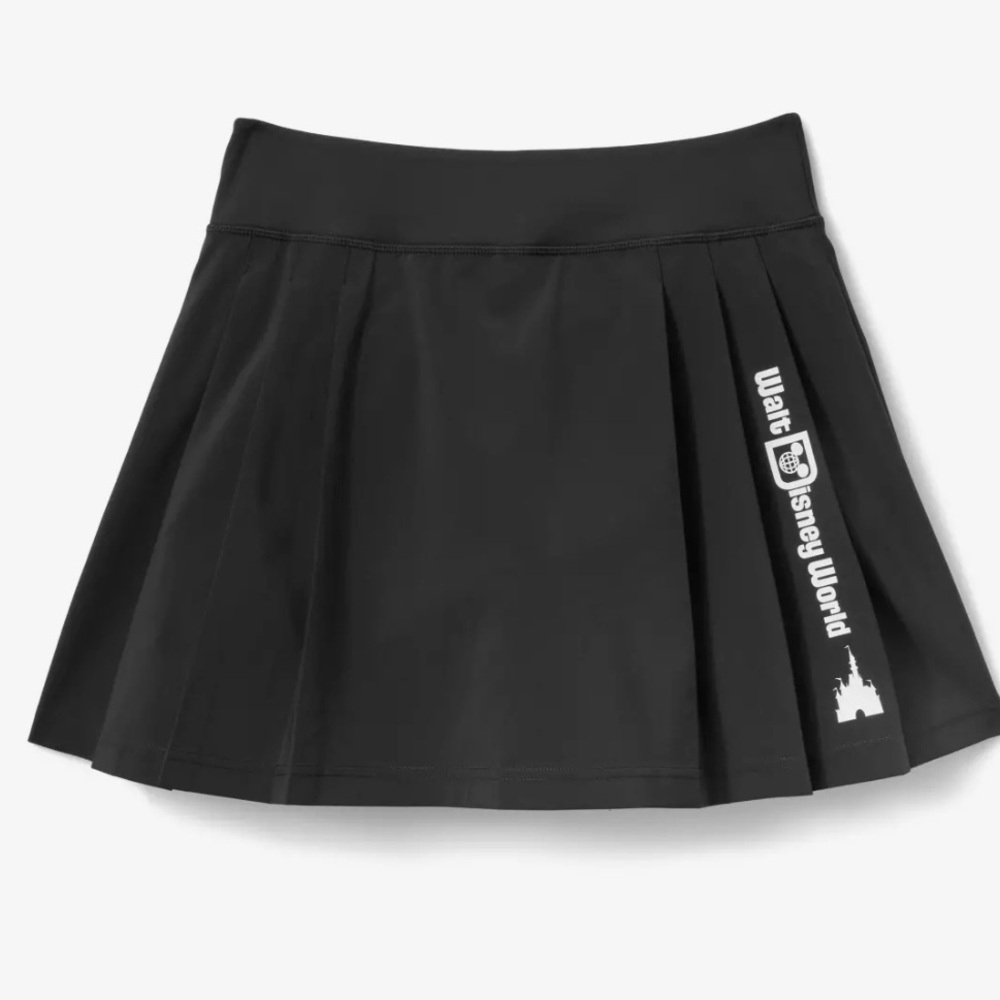 Disney Black Pleated Tennis Skort with White Logo